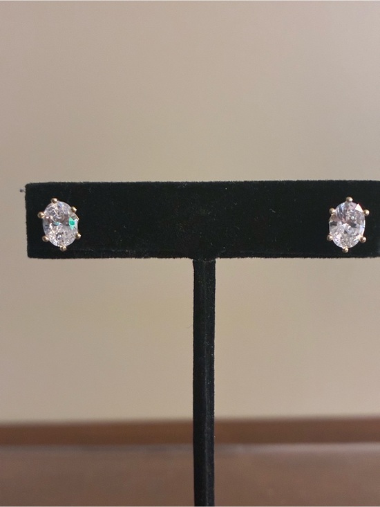 Kendra Scott Jewelry - Kendra Scott Oval Clear Stone Stud Earrings - Gold Tone